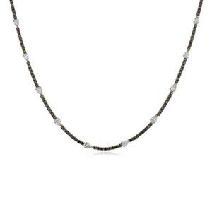 Timepiece Diamond 14K (or 18k upon request) Yellow Gold Station Necklace